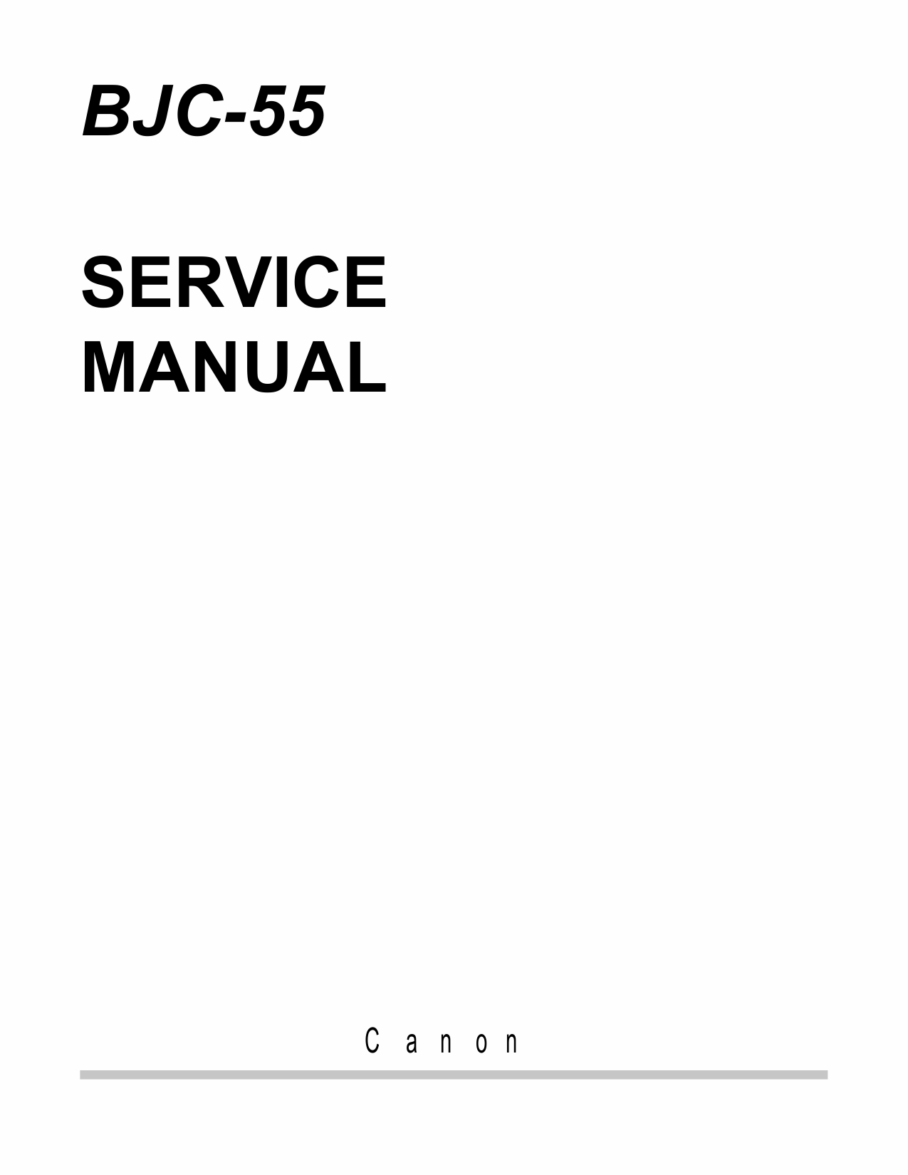 Canon BubbleJet BJC-55 Service Manual-1